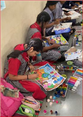 વાપીની ઍલ.જી. હરિયા મલ્ટી પર્પઝ સ્કુલ ચિત્ર સ્પર્ધામાં ઝળકી